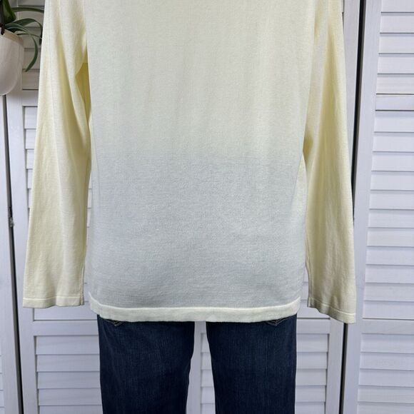 New Talbots Yellow Silk Cotton Button Cardigan Sweater Thin Knit Plus 1X Petite - Picture 6 of 8
